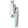Hubbell Wiring Device-Kellems Decorator Switches, General Purpose AC, Illuminated Single Pole, 20A 120/277V AC, Back and Side Wired, Pre-Wired with 8" #12 THHN DSL120ILW